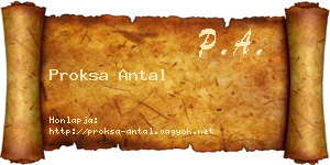 Proksa Antal névjegykártya